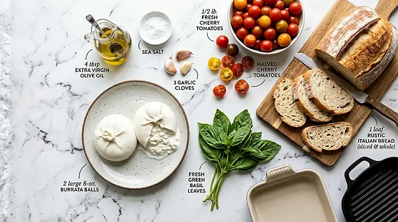 Burrata Tomato Crostini Board 2 Burrata Tomato Crostini Board Ingredients