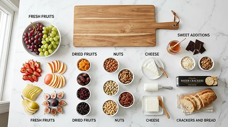 Charcuterie-Style Fruit & Nut Board 2 Charcuterie-Style Fruit & Nut Board Ingredients