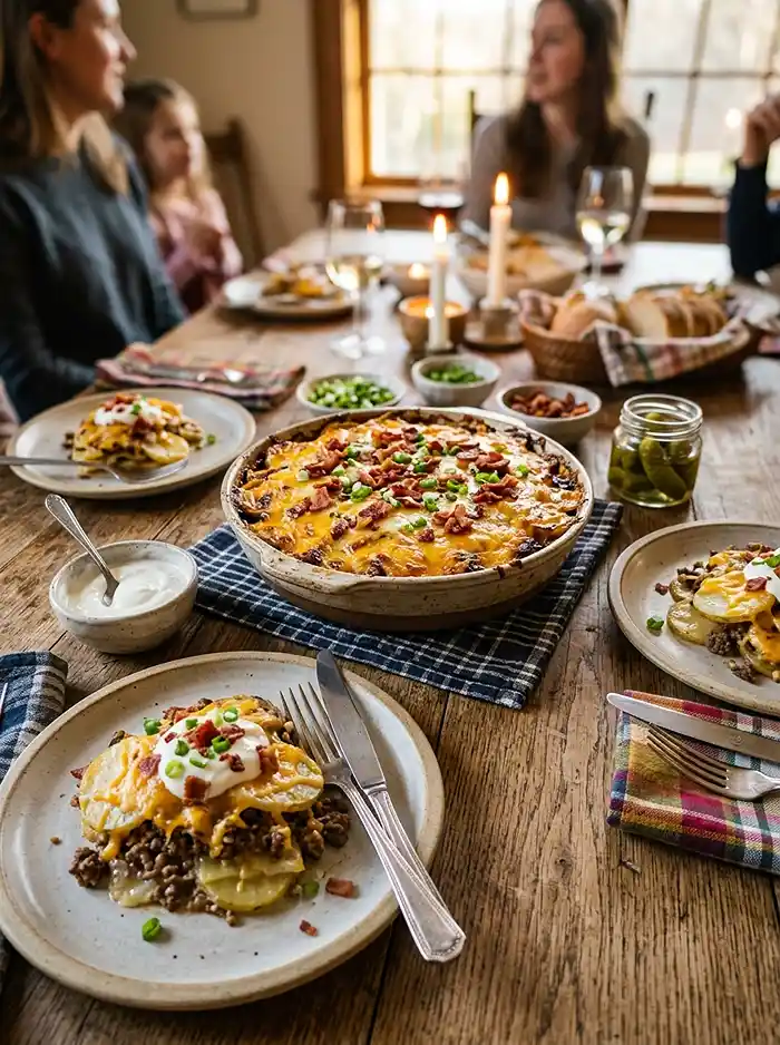 Cheesy Bacon Cheeseburger Potato Bake