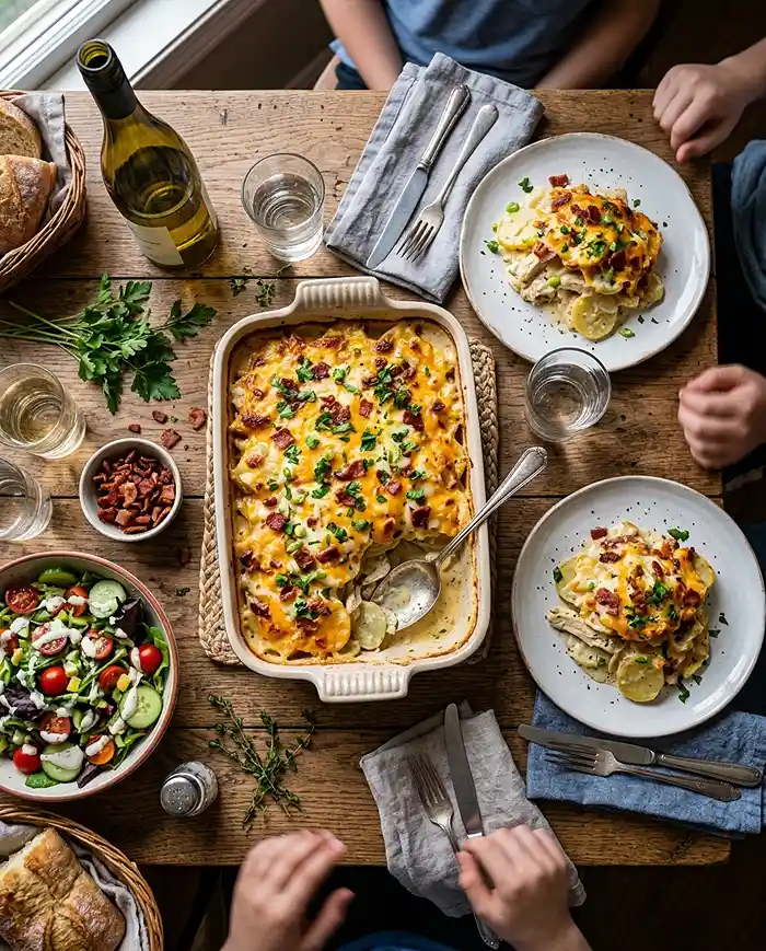 5-Ingredient Cheesy Chicken Bacon Ranch Potato Bake 5 Cheesy Chicken Bacon Ranch Potato Bake