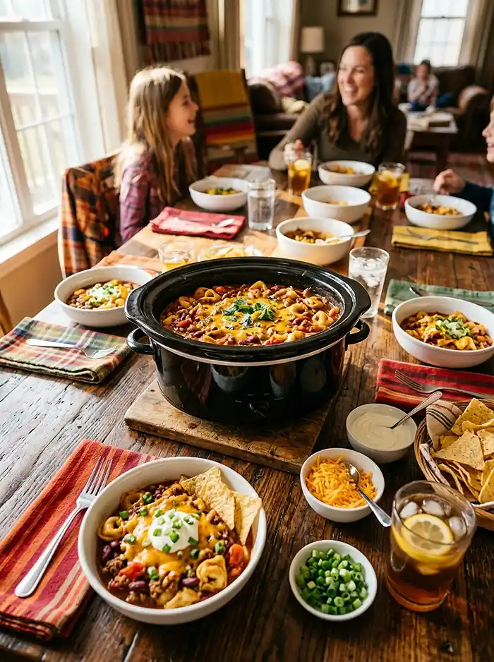 Cheesy Chili Mac Tortellini