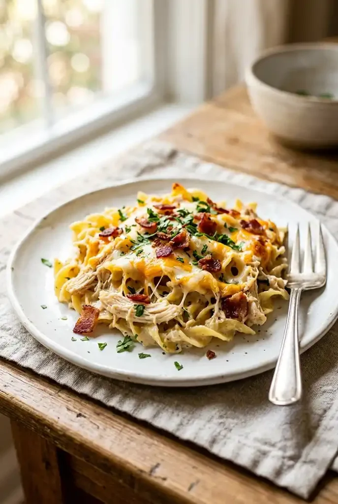 5-Ingredient Chicken Bacon Ranch Noodle Bake 4 Chicken Bacon Ranch Noodle Bake