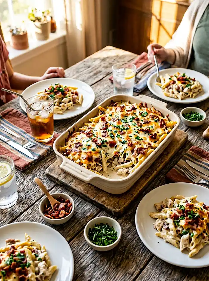 5-Ingredient Chicken Bacon Ranch Noodle Bake 5 Chicken Ranch Noodle Bake