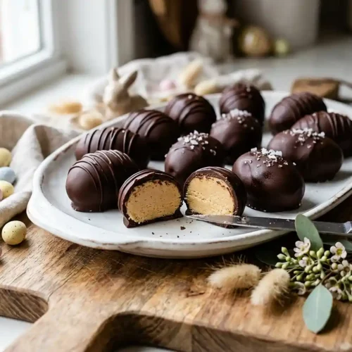 Chocolate-Covered Peanut Butter Eggs 6 Chocolate-Covered Peanut Butter Eggs