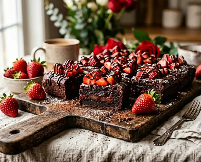 Chocolate Covered Strawberry Brownies