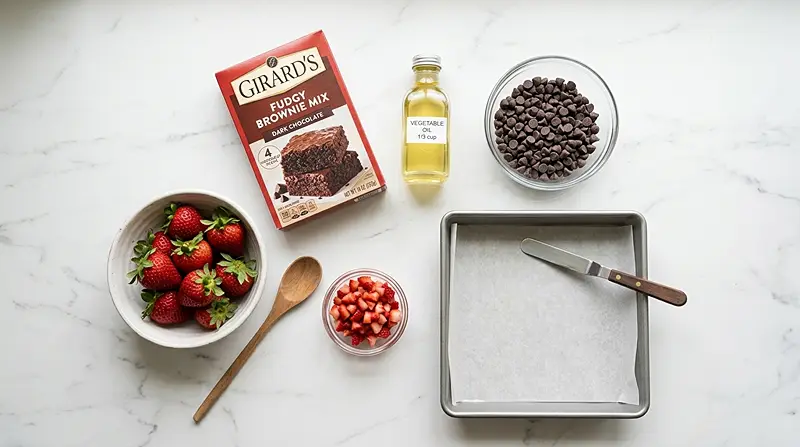 Chocolate Covered Strawberry Brownies 2 Chocolate Covered Strawberry Brownies Ingredients