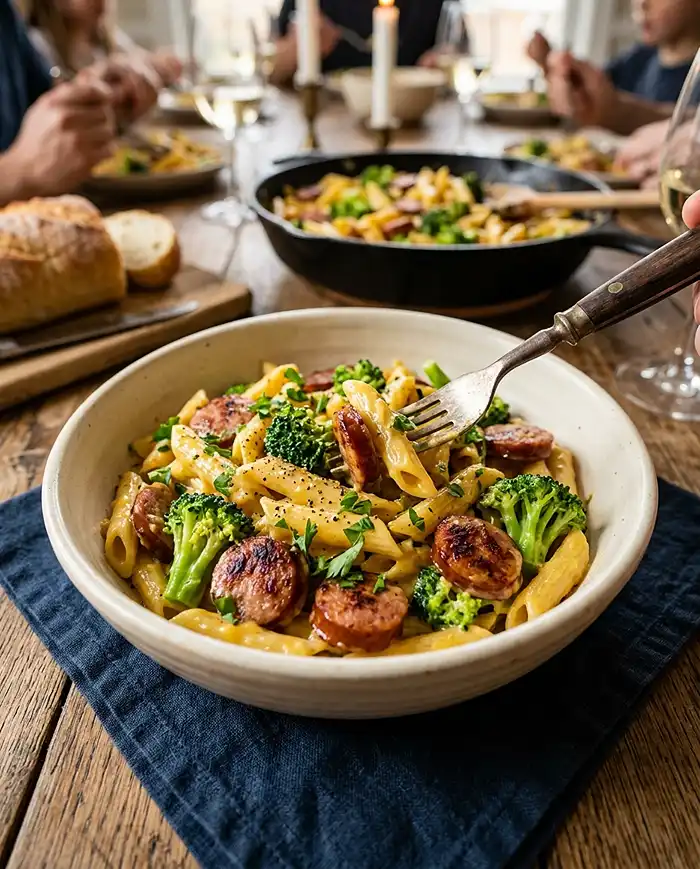 Creamy Kielbasa Broccoli Skillet Recipe