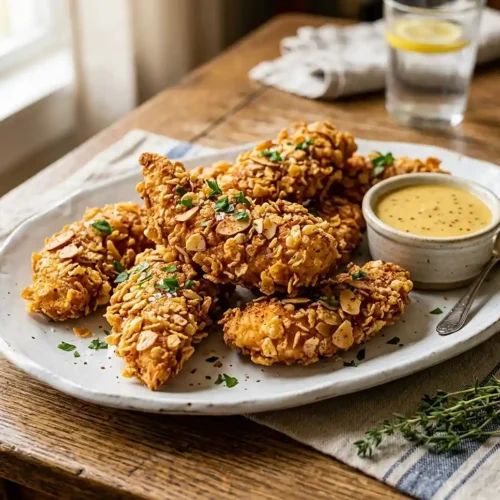 Crispy Chicken Tenders with Honey Mustard