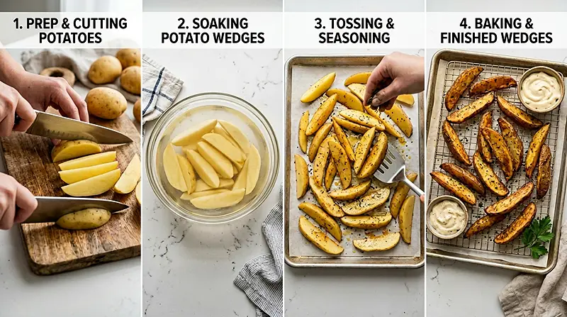 Crispy Potato Wedges 3 Crispy Potato Wedges Instructions