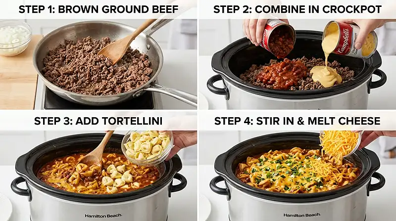 Crockpot Cheesy Mac Tortellini