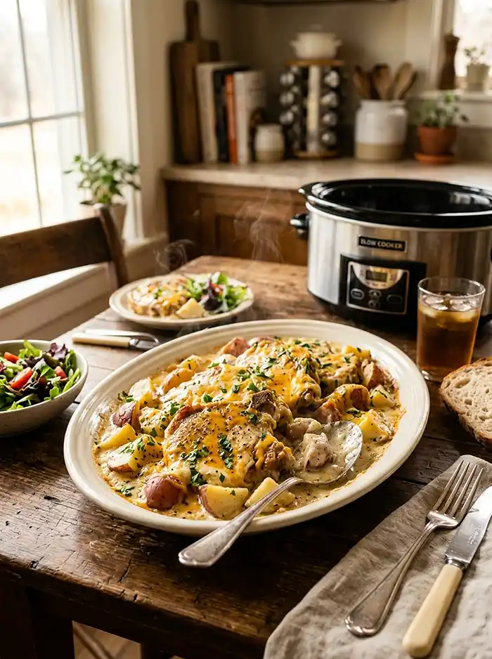 5-Ingredient Crockpot Creamy Ranch Pork Chops & Potatoes 5 Crockpot Creamy Ranch Pork Chops & Potatoes