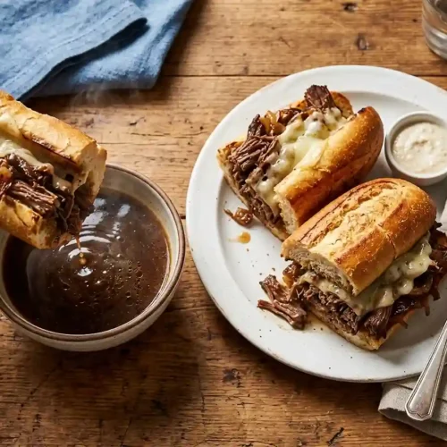 Crockpot French Dip Sandwiches