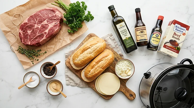 Crockpot French Dip Sandwiches Ingredients