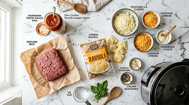 Crockpot Ravioli Lasagna Ingredients