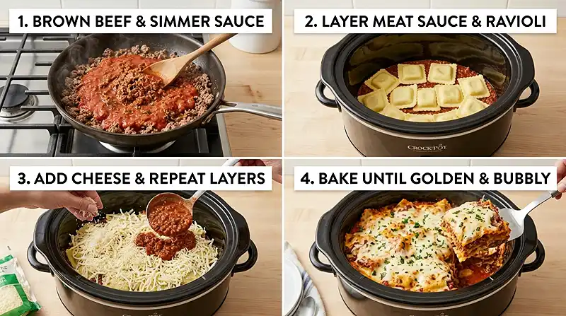Crockpot Ravioli Lasagna Instructions