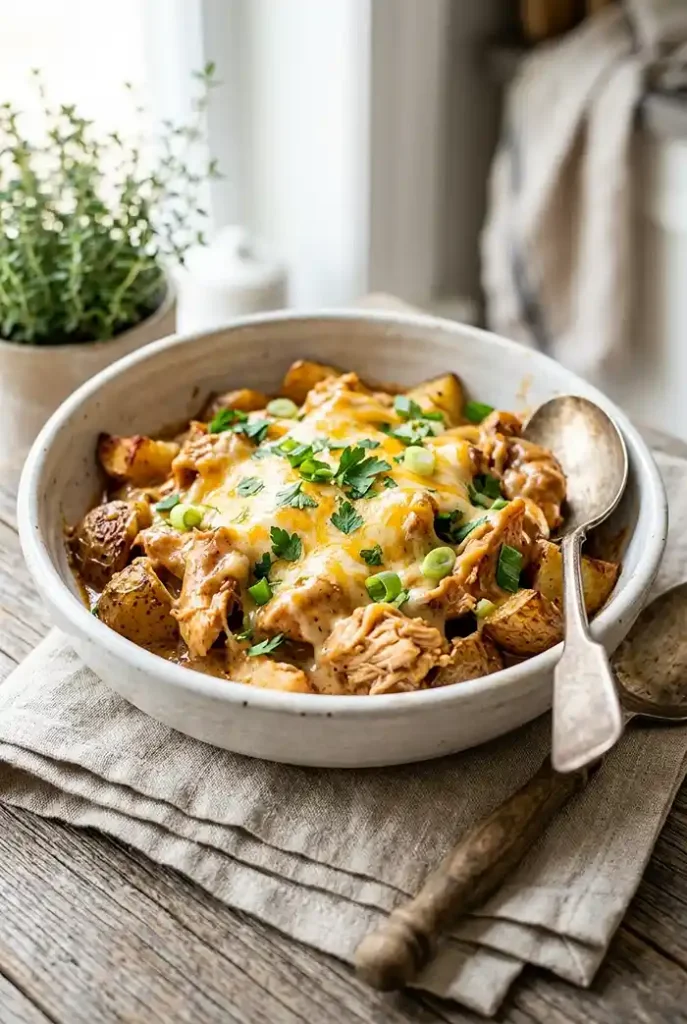 Crockpot Smothered BBQ Chicken & Potatoes