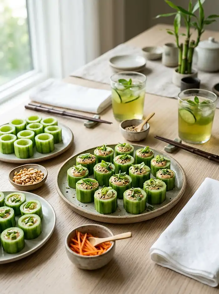 Crunchy Cucumber Snack Salad Cups 5 Crunchy Cucumber Snack Salad Cups Recipe
