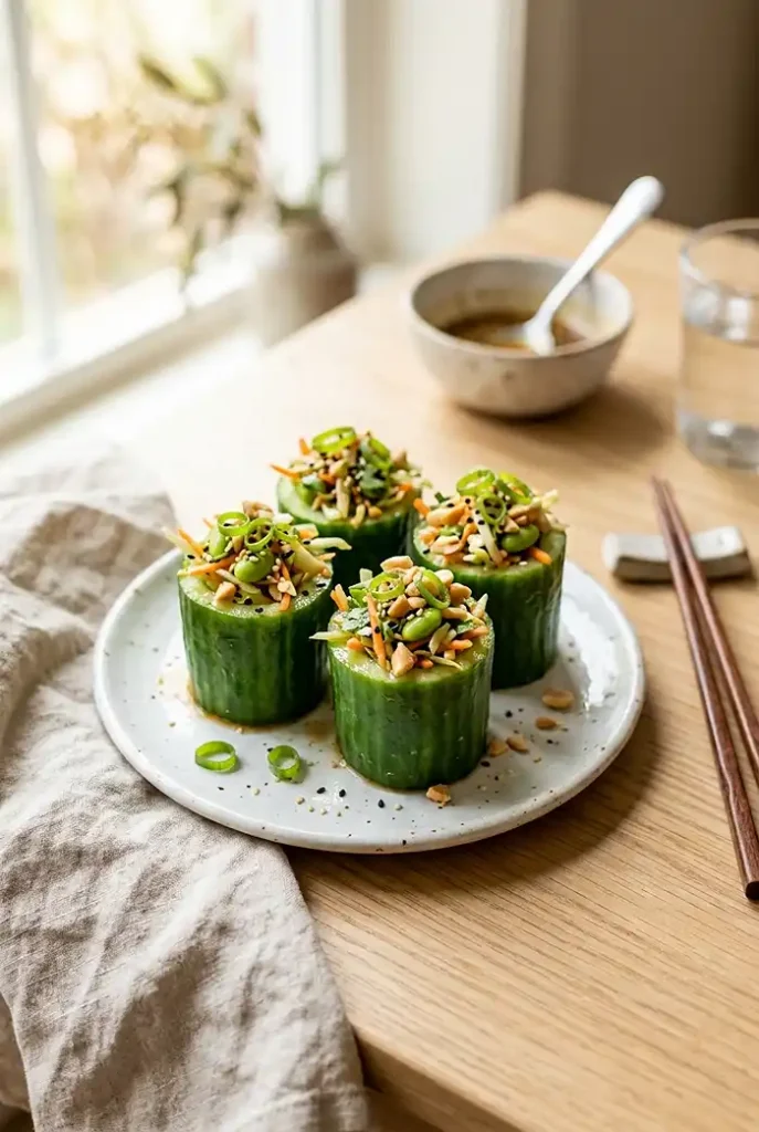 Crunchy Cucumber Snack Salad Cups 4 Cucumber Snack Salad Cups