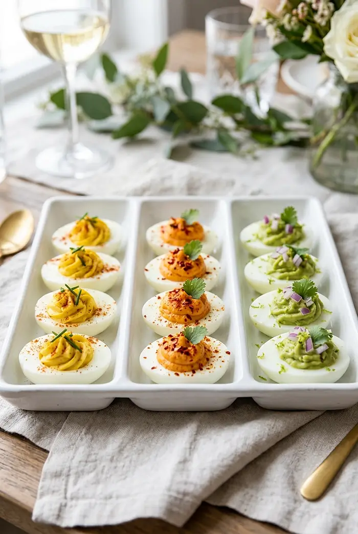 Deviled Egg Trio (Classic/Spicy/Avocado) 4 Deviled Egg Trio (classic/spicy/avocado)