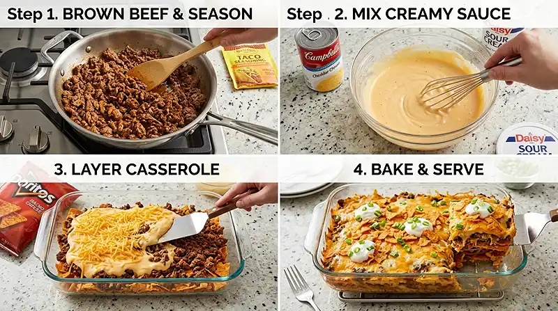 5-Ingredient Cheesy Dorito Taco Salad Casserole 3 Dorito Taco Salad Casserole Recipe