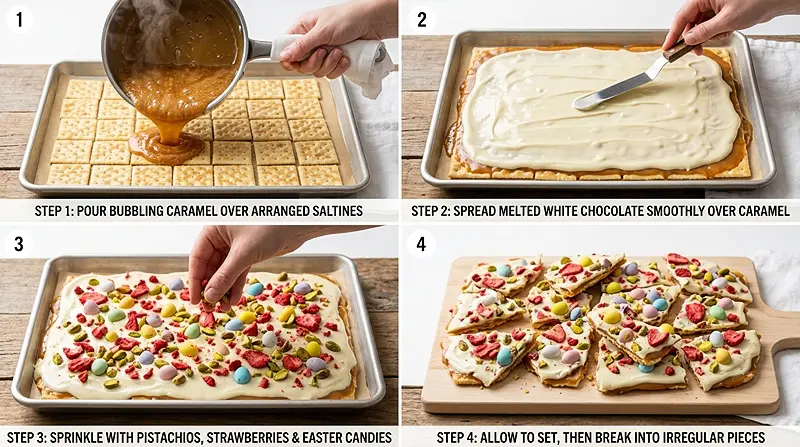 Easter Crack Saltine Toffee Instructions