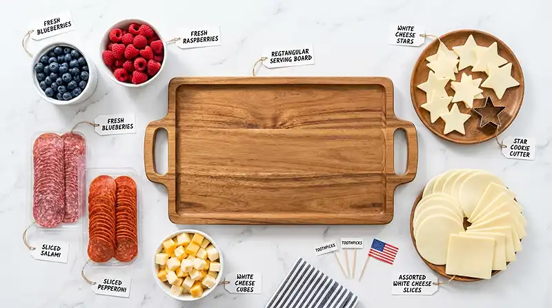 Easy American Flag Charcuterie Board for Parties 2 Easy American Flag Charcuterie Board for Parties Ingredients