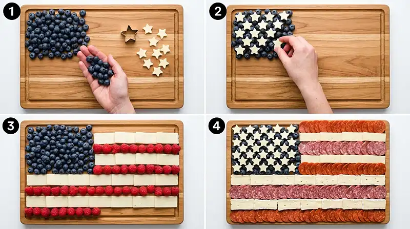 Easy American Flag Charcuterie Board for Parties 3 Easy American Flag Charcuterie Board for Parties Instructions