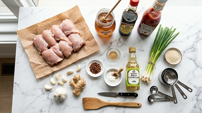 Easy Honey Garlic Slow Cooker Chicken Thighs Ingredients