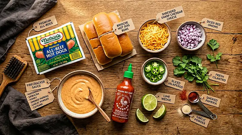 Flavorful Firecracker Hot Dogs Recipe Ingredients