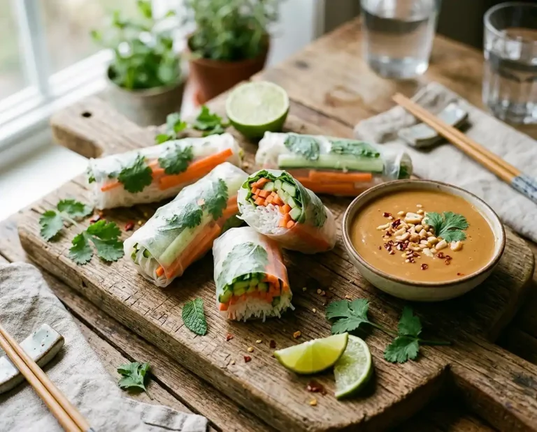 Fresh Spring Rolls with Peanut Sauce