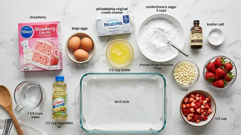 Gooey Strawberry Earthquake Cake 2 Gooey Strawberry Earthquake Cake Ingredients