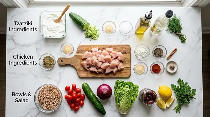Greek Chicken Meal Prep Bowls 2 Greek Chicken Meal Prep Bowls Ingredients