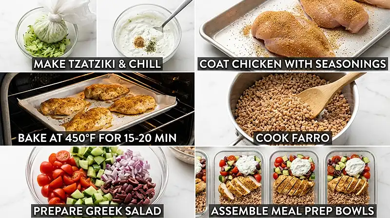 Greek Chicken Meal Prep Bowls 3 Greek Chicken Meal Prep Bowls Instructions