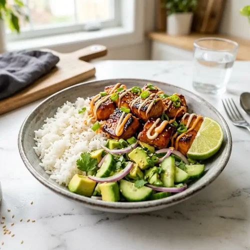 Honey Garlic Salmon Rice Bowls 5 Honey Garlic Salmon Rice Bowls