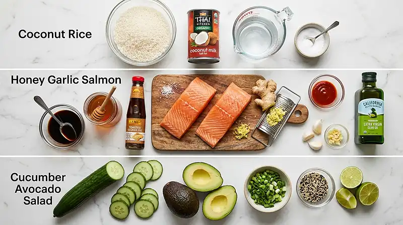 Honey Garlic Salmon Rice Bowls 2 Honey Garlic Salmon Rice Bowls Ingredients