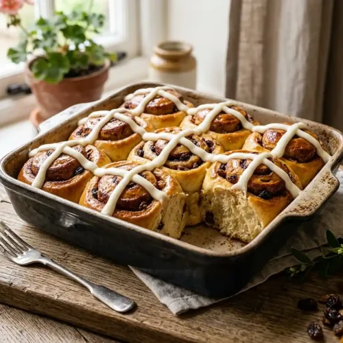 Hot Cross Bun Cinnamon Roll Bake 6 Hot Cross Bun Cinnamon Roll Bake