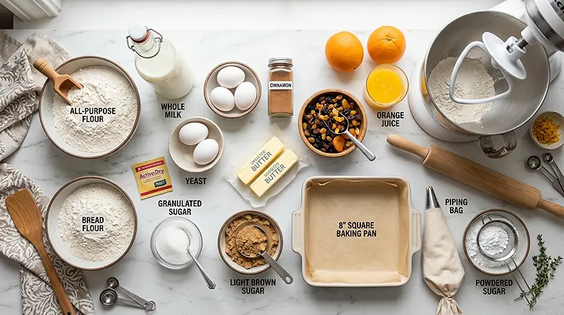 Hot Cross Bun Cinnamon Roll Bake 2 Hot Cross Bun Cinnamon Roll Bake Ingredients