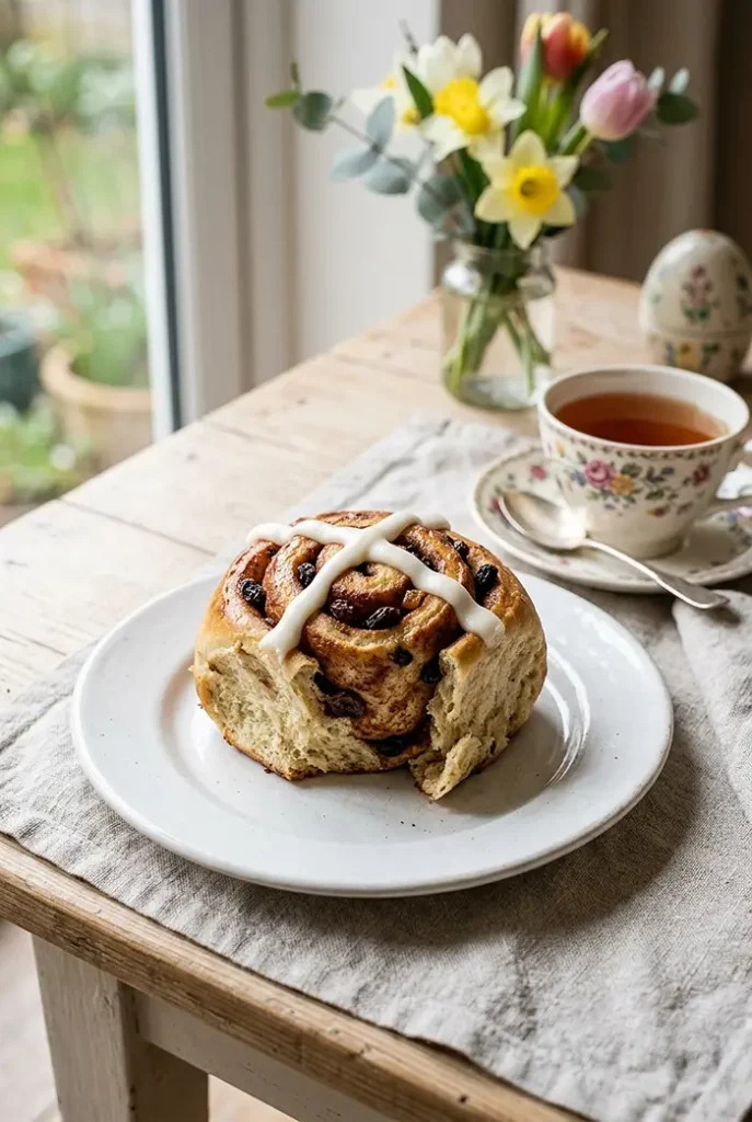 Hot Cross Bun Cinnamon Roll Bake 4 Hot Cross Bun Cinnamon Roll Bake Recipe