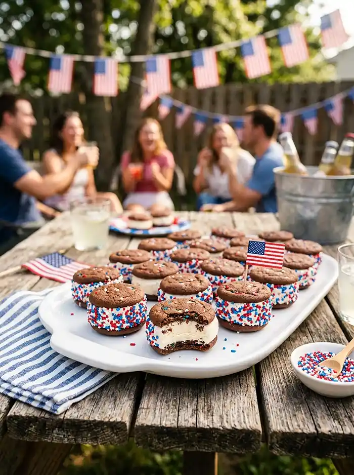 Patriotic Mini Ice Cream Sandwiches 5 July 4th Ice Cream Sandwiches