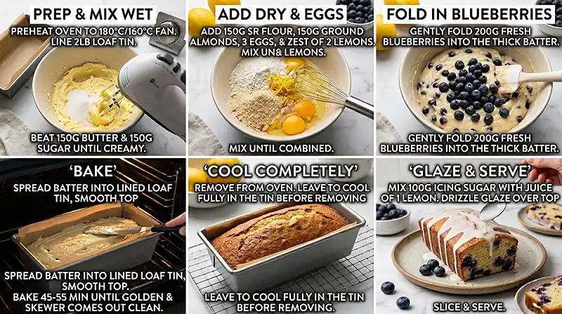 Lemon Blueberry Loaf Cake 3 Lemon Blueberry Loaf Cake Instructions