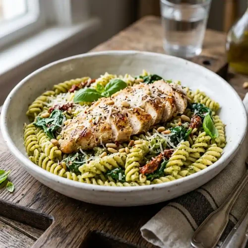 Light Pesto Pasta with Chicken 6 Light Pesto Pasta with Chicken