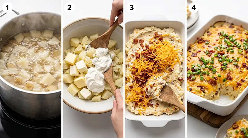 Loaded Baked Potato Casserole Instructions