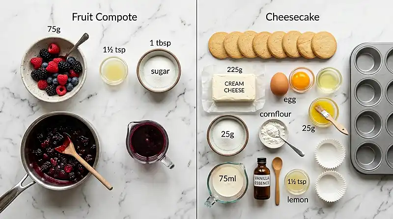Mini Berry Cheesecake Cups 2 Mini Berry Cheesecake Cups Ingredients