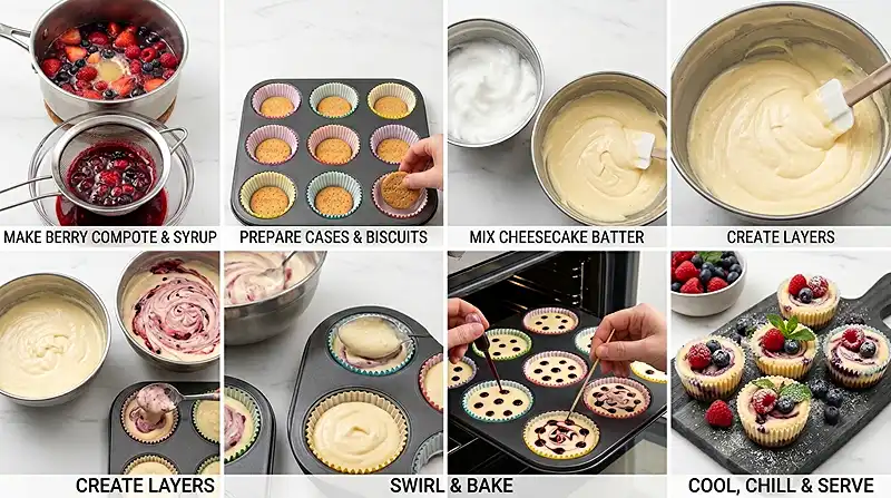 Mini Berry Cheesecake Cups 3 Mini Berry Cheesecake Cups Instructions