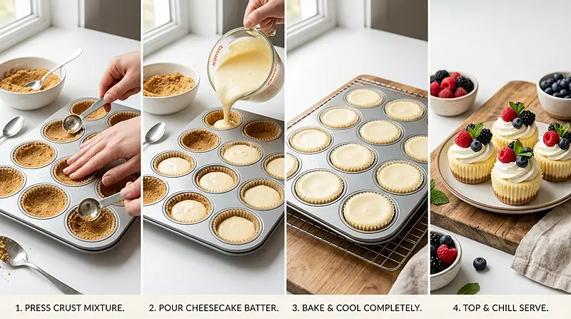 Mini Cheesecakes 3 Mini Cheesecakes Instructions