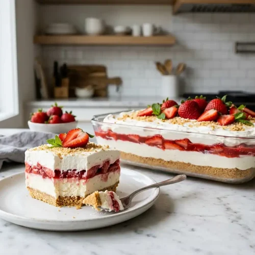 No-Bake Strawberry Cheesecake Lasagna 5 No-Bake Strawberry Cheesecake Lasagna