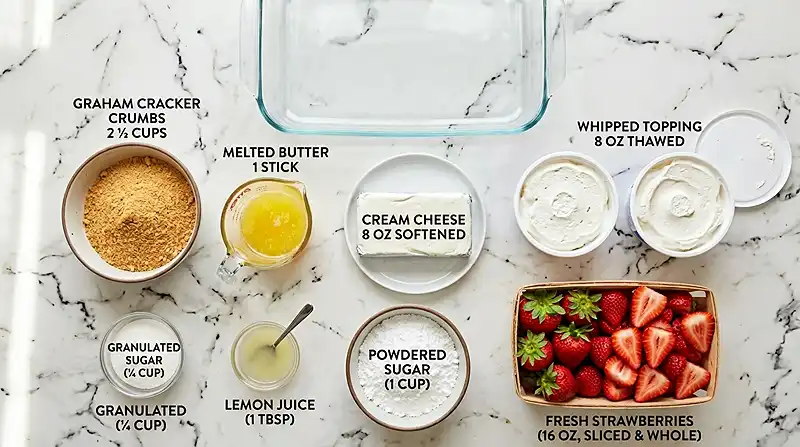 No-Bake Strawberry Cheesecake Lasagna 2 No-Bake Strawberry Cheesecake Lasagna Ingredients