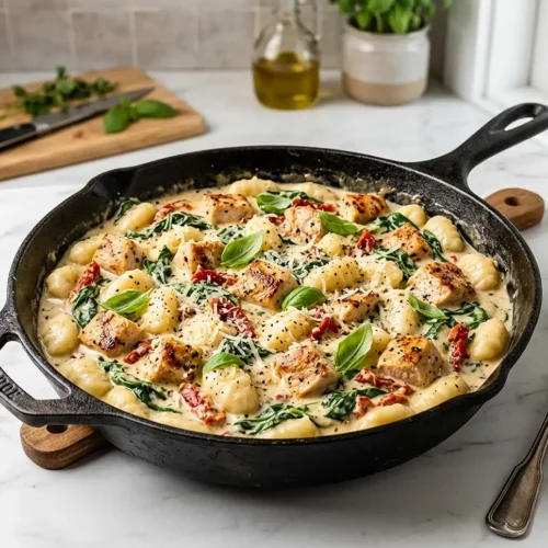 One-Pan Tuscan Chicken Gnocchi