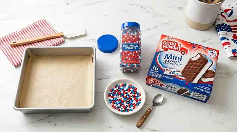 Patriotic Mini Ice Cream Sandwiches 2 Patriotic Mini Ice Cream Sandwiches Ingredients