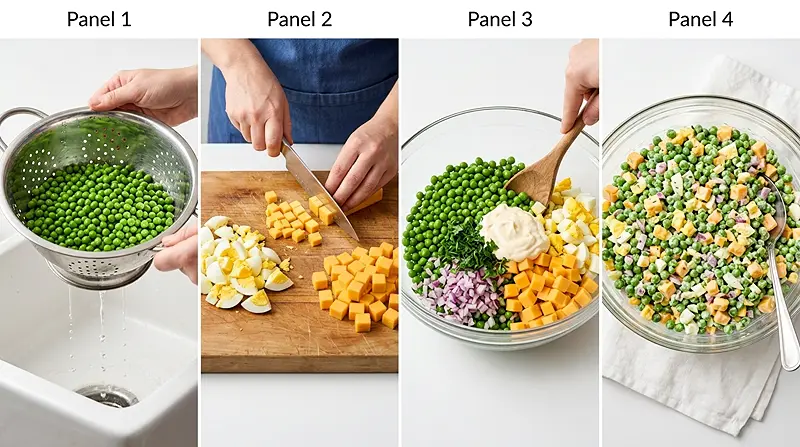Pea Salad With Cheese 3 Pea Salad With Cheese Instructions